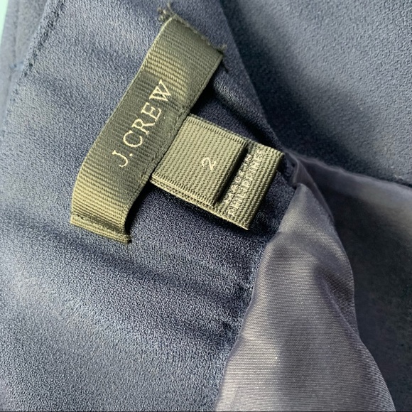 J. Crew Navy Ruffle Crepe Pencil Skirt - Picture 10 of 10